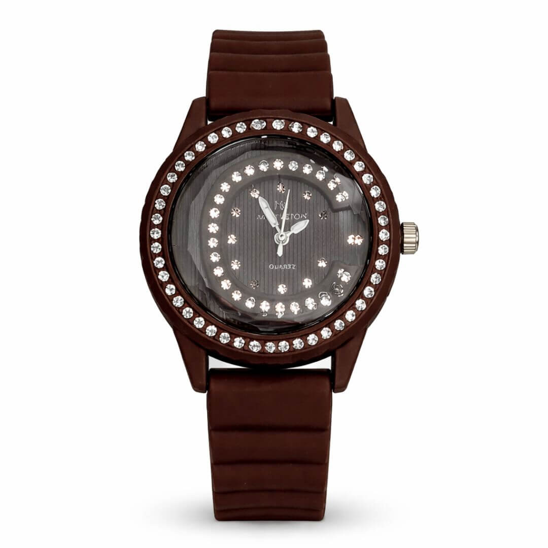 Emerald Crystal Watch (Maroon)